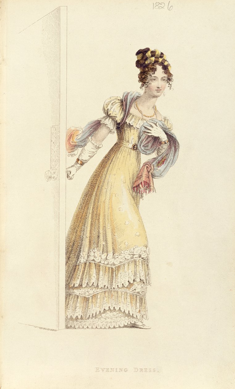 Aftenkjole, modetallerken fra Ackermanns Kunstdepot af English School