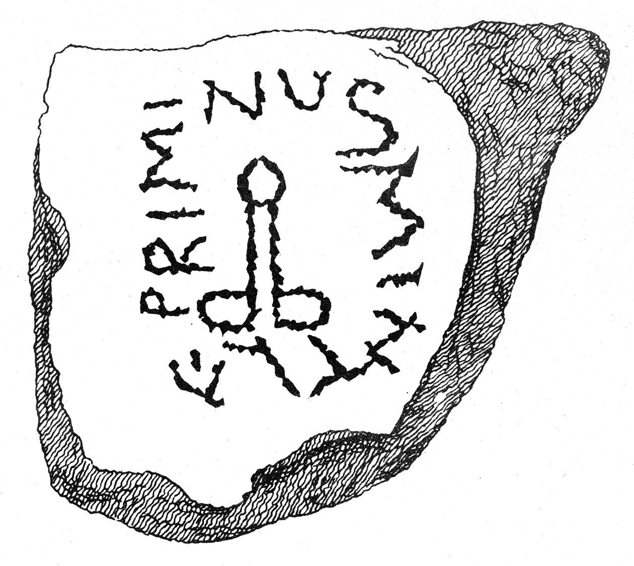 Ex-Voto til Priapus fra det romerske fort Burgodunum af English School