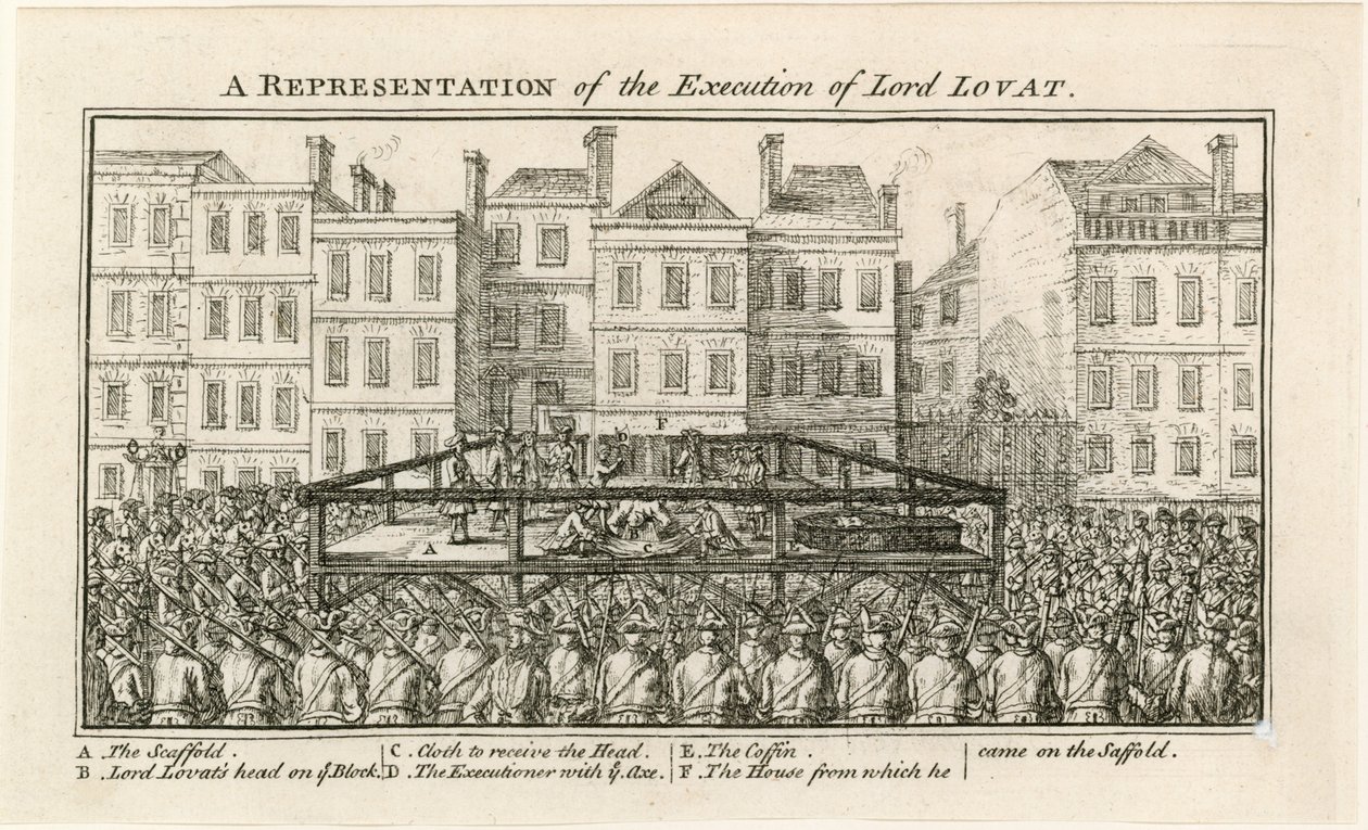 Henrettelse af Lord Lovat (kobberstik) af English School