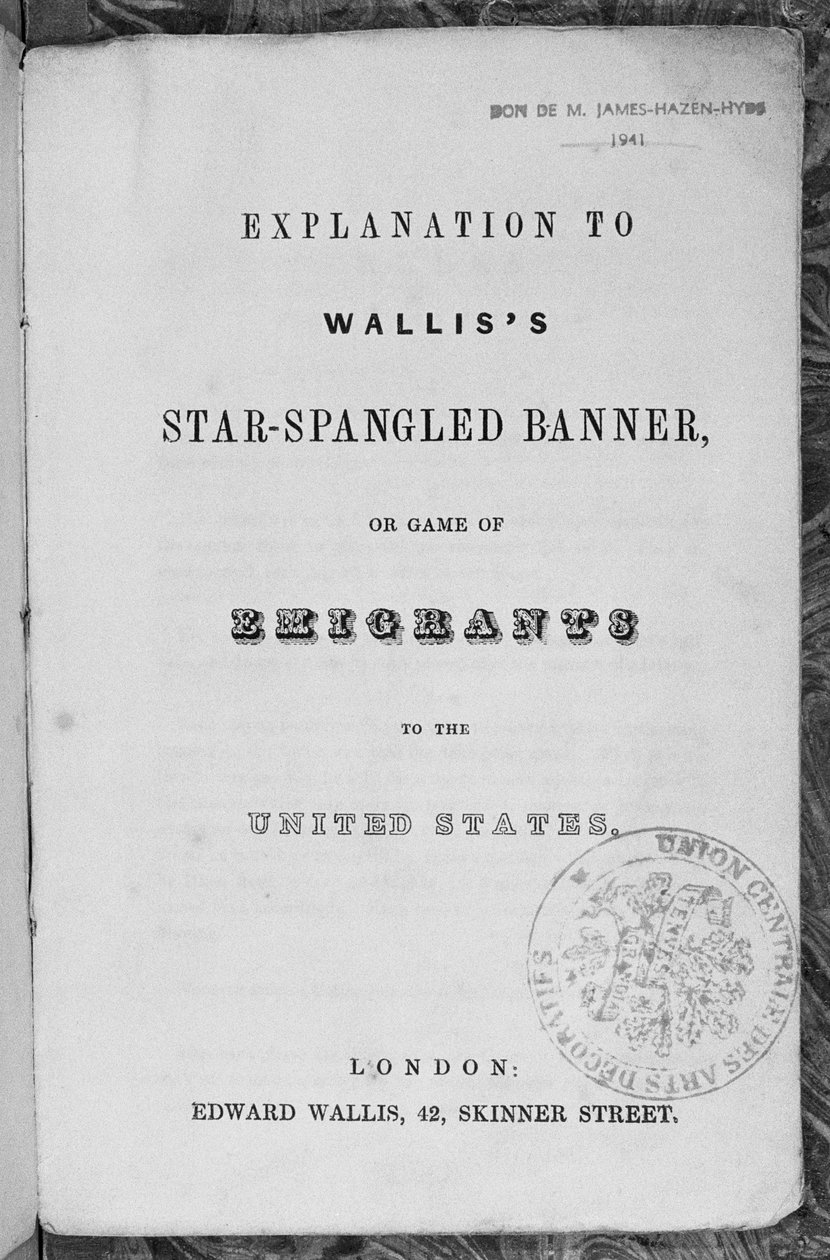 Forklaring af spillet med Star-Spangled Banner eller Emigranter til USA, ca. 1840 af English School