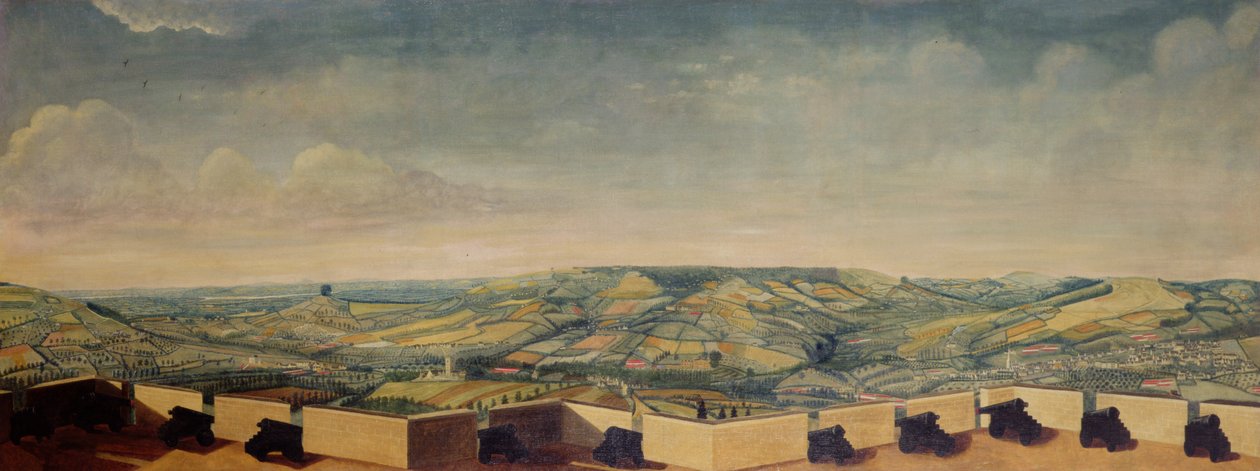 Omfattende landskab set fra Rodborough Fort, ca. 1764 (for detaljer se 65822, 65823 & 3707654) af English School