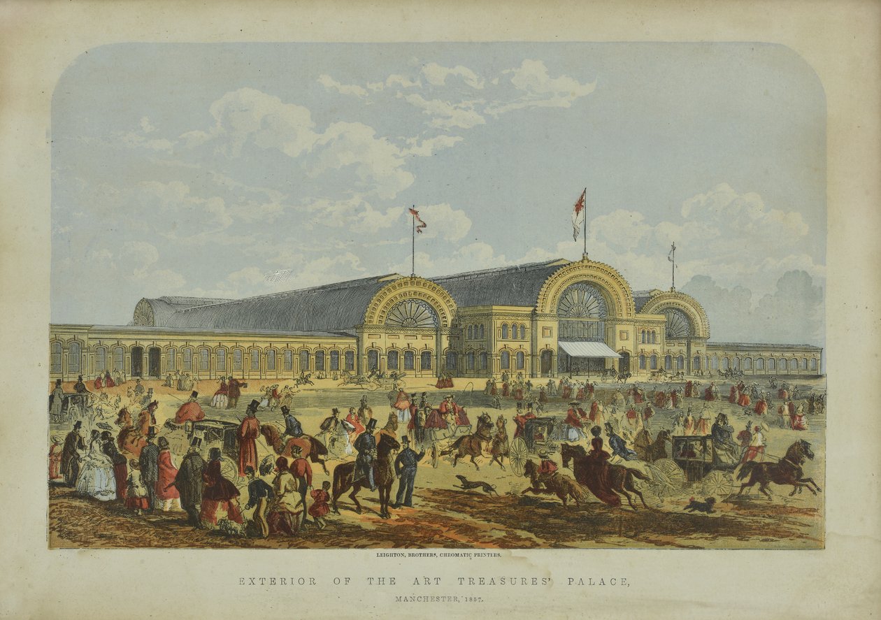 Exterior of the Art Treasures ’Palace, 1851dani af English School