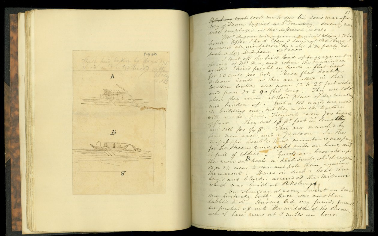 Uddrag fra breve skrevet på en rejse til de vestlige dele af USA... af Elias Fordham Pym, 1818 (se også 332335) af English School