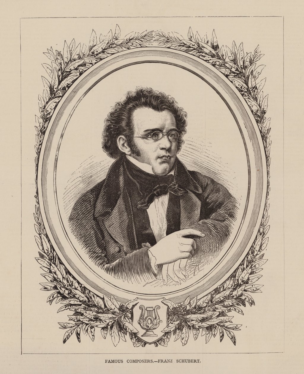 Berømte komponister, Franz Schubert (kobberstik) af English School