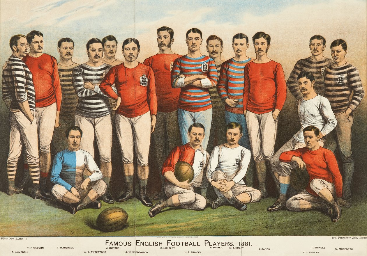 Berømte engelske fodboldspillere fra 1881, fra Boys Own af English School