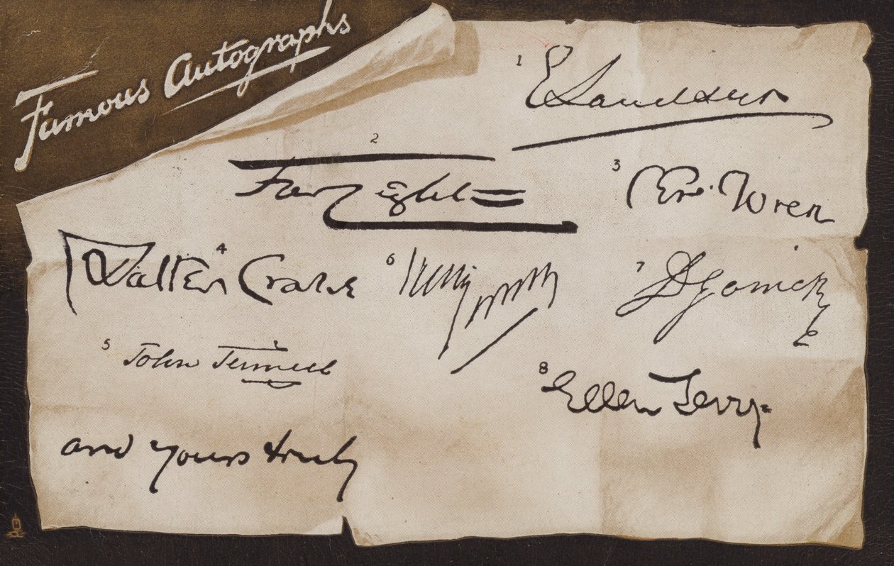 Berømte autografer og undertegnede (litografi) af English School