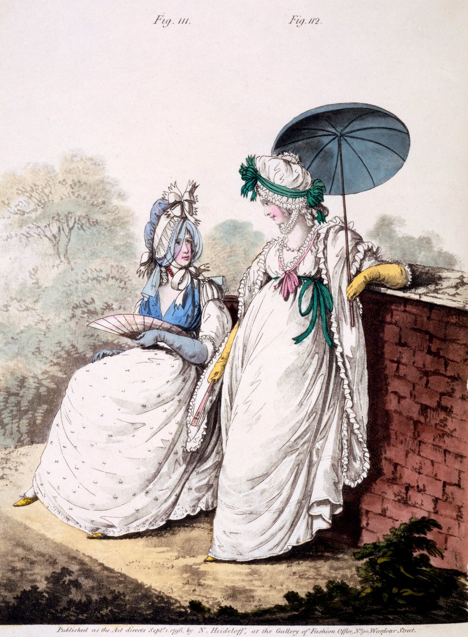 Modeplade med morgenkjole til kvinder, 1796 af English School