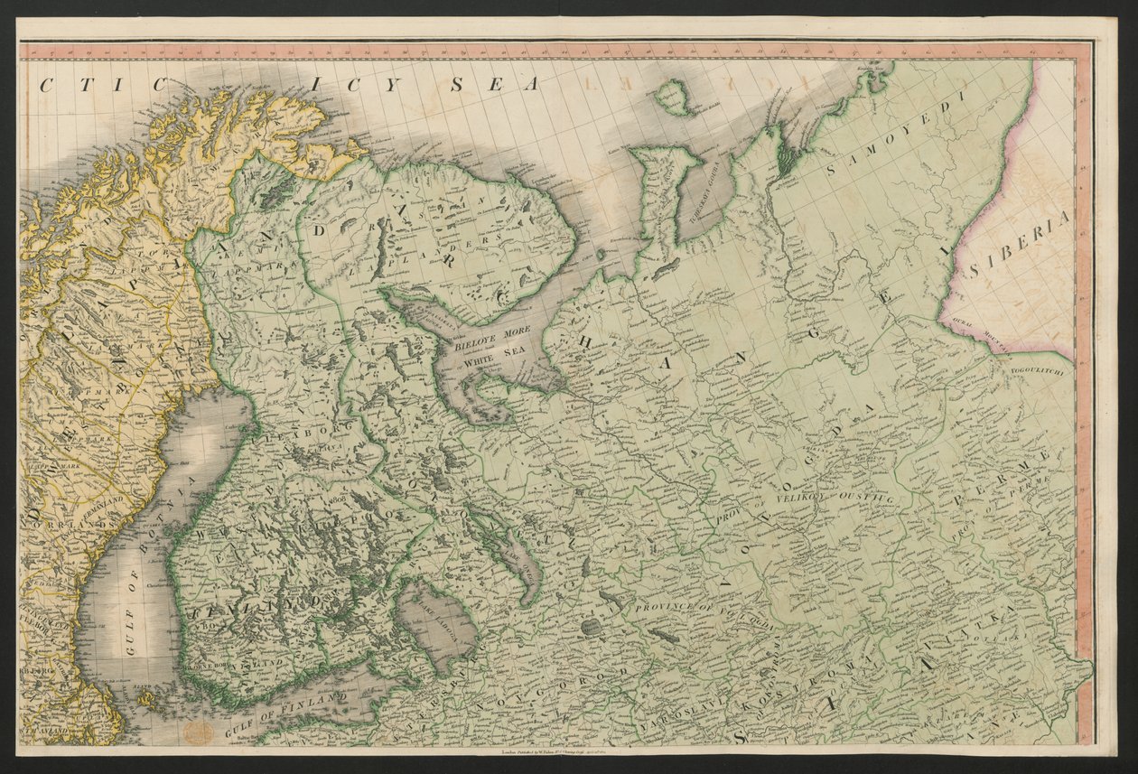 Finland og Rusland, fra Europa, der beskriver alle ændringerne i territoriet, sammen med deres afvigelser i grænselinjerne for dets adskillige imperier og stater, som er blevet enige om og bekræftet af den endelige traktat i Paris, 20. nov. 1815, udgivet 1 af English School
