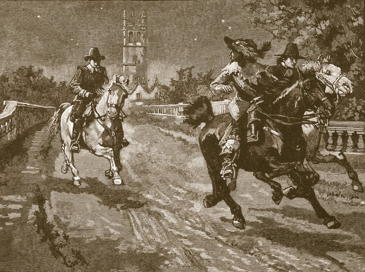 Flight of Charles fra Oxford, illustration fra Cassells Illustrated History of England (sepia foto) af English School
