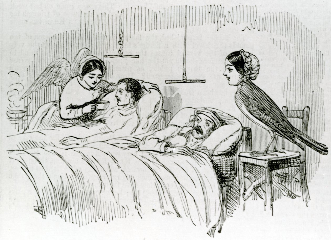 Florence Nightingale og en af hendes tjenende engle på Krim af English School