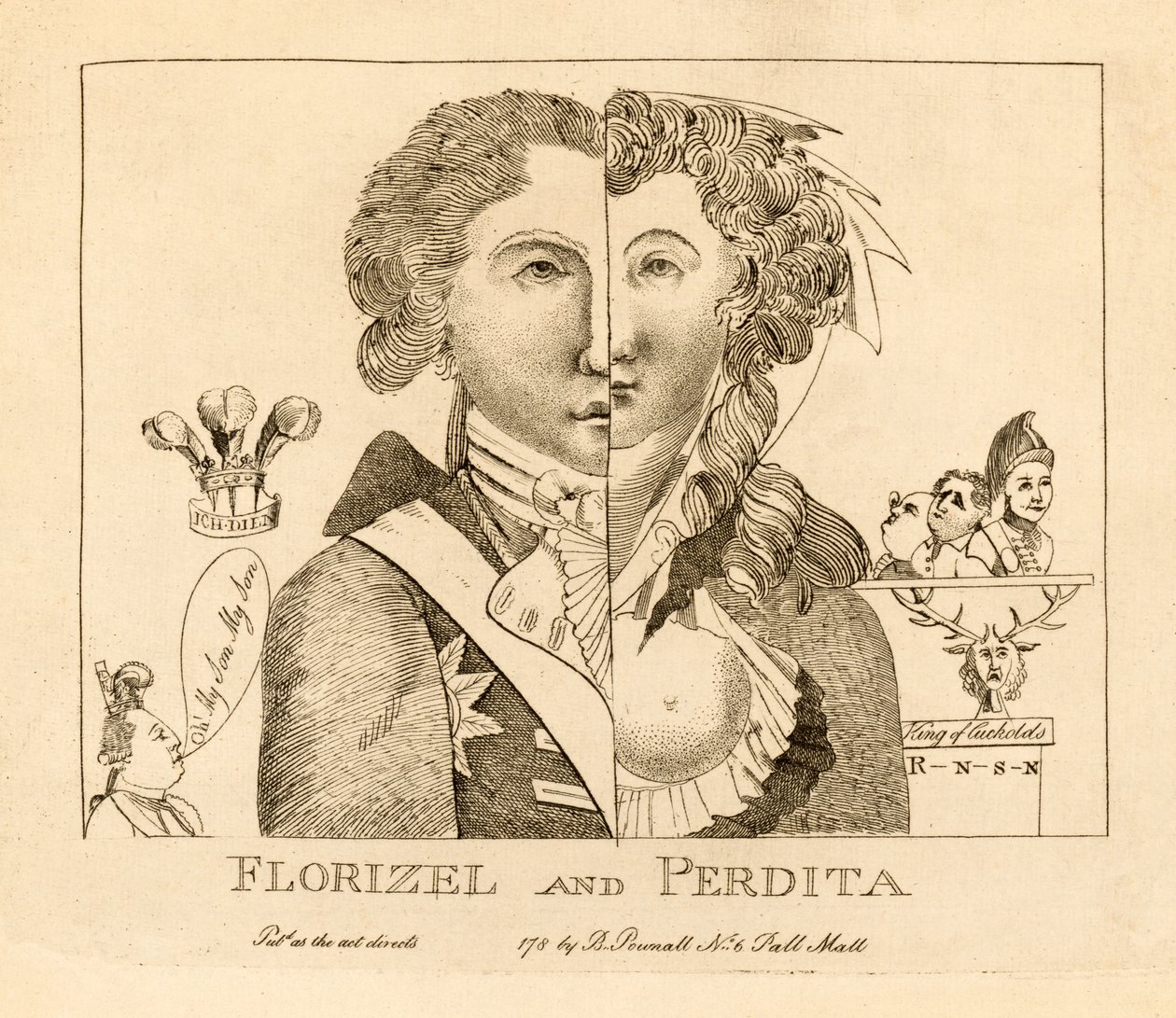 Florizel og Perdita, pub. ca. 1783 (gravering) af English School