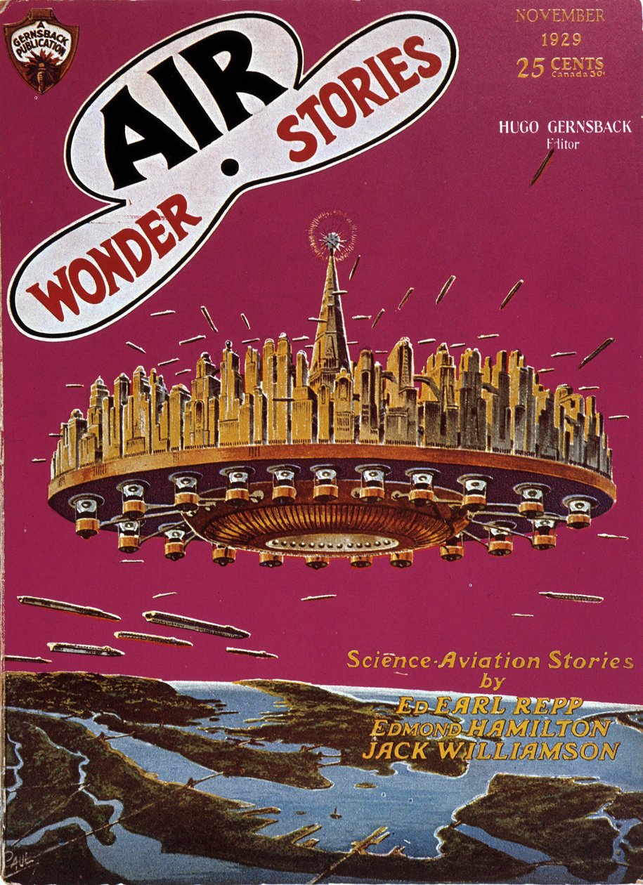 Flyvende tallerken - i "" Air Wonder Stories", november 1929 af English School