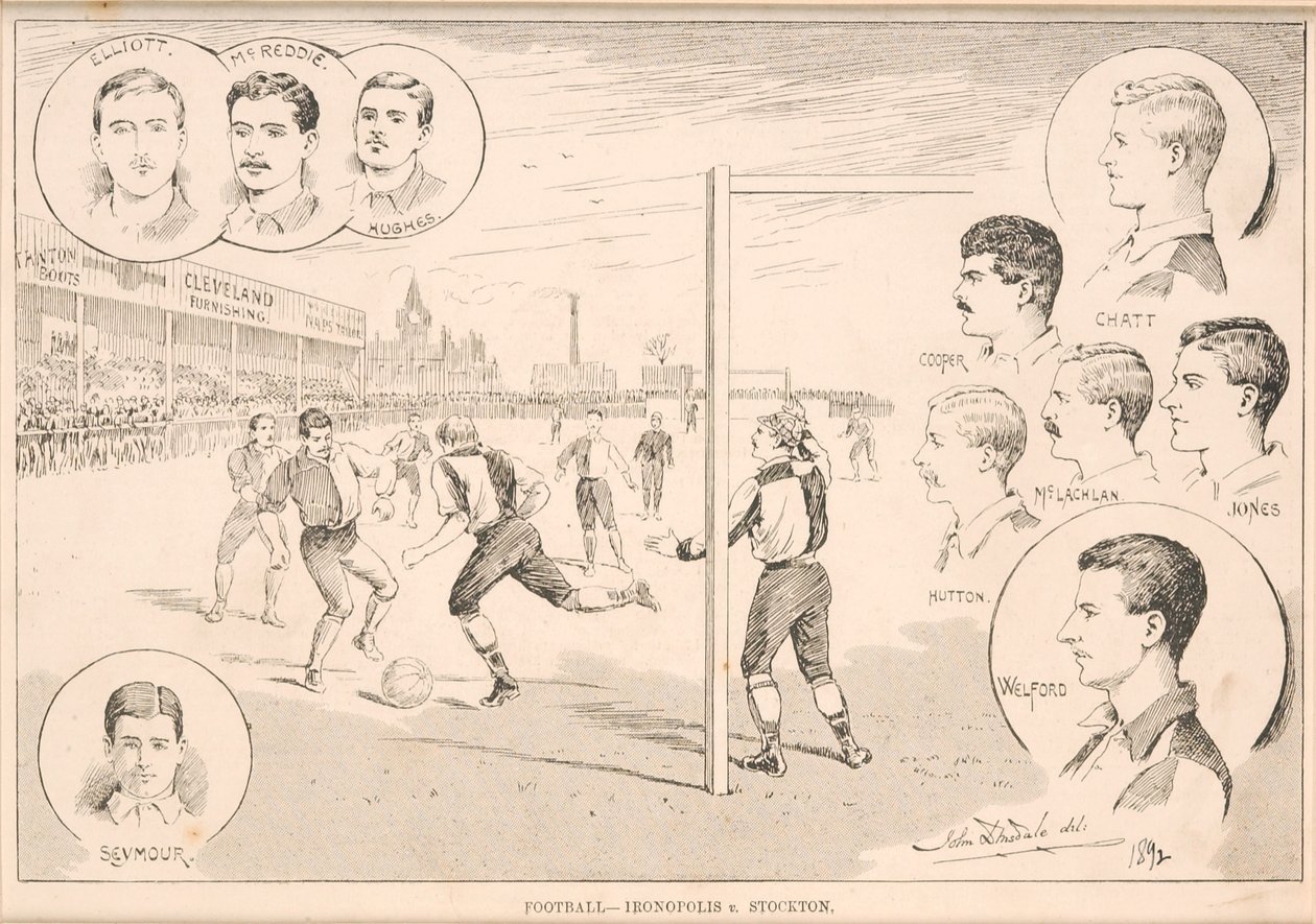 Fodbold - Ironopolis mod Stockton, 1892 af English School