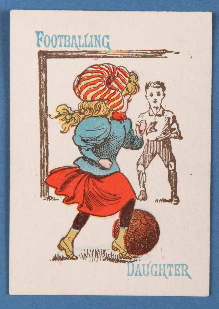 Footballing Daughter, fra kortspillet Happy Families, ca. 1890-1900 af English School