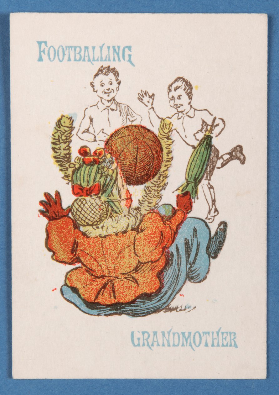 Fodbold bedstemor fra kortspillet Happy Families, ca. 1890-1900 af English School