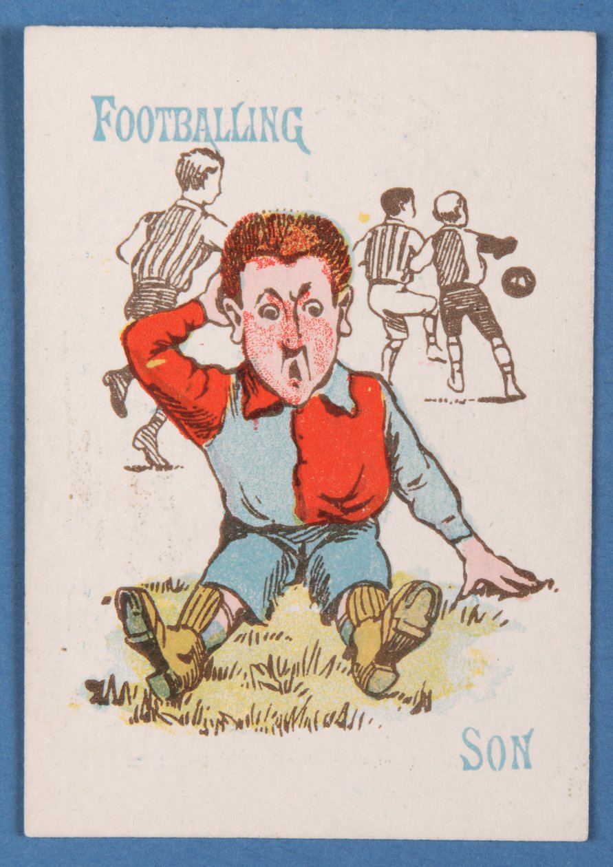 Footballing Son, fra kortspillet Happy Families, ca. 1890-1900 af English School