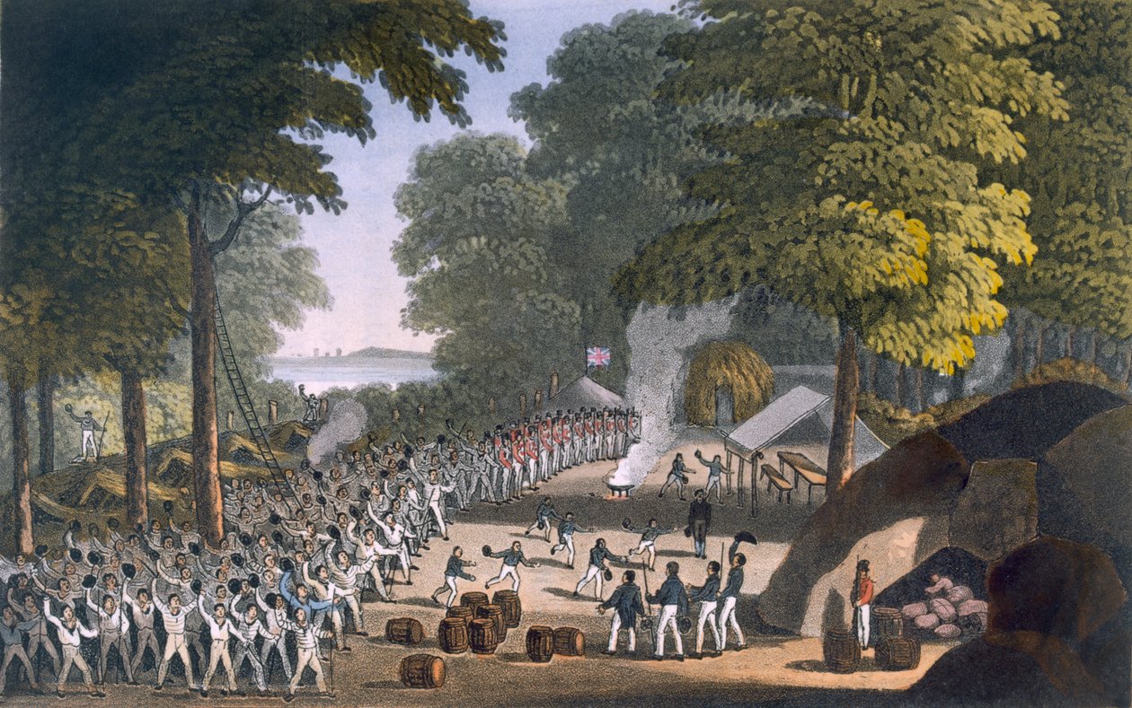Fort Maxwell, 1820 (farvet akvatint) af English School
