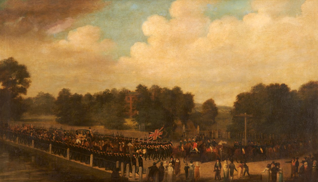 Francis Dukinfield Astley i procession som høj sherif, ca. 1806-7 af English School