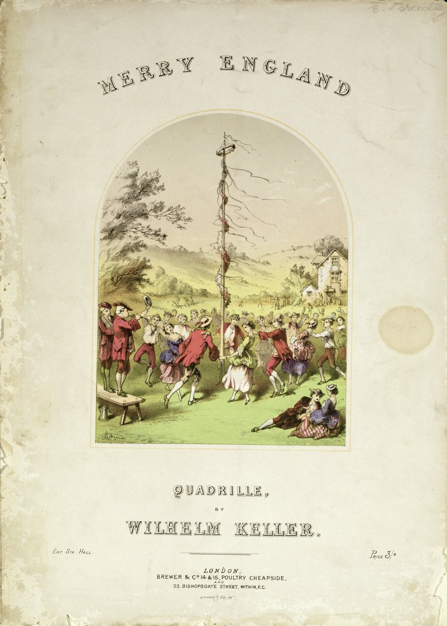 Forside på nodecoveret til Merry England, en kvadrille af Wilhelm Keller af English School
