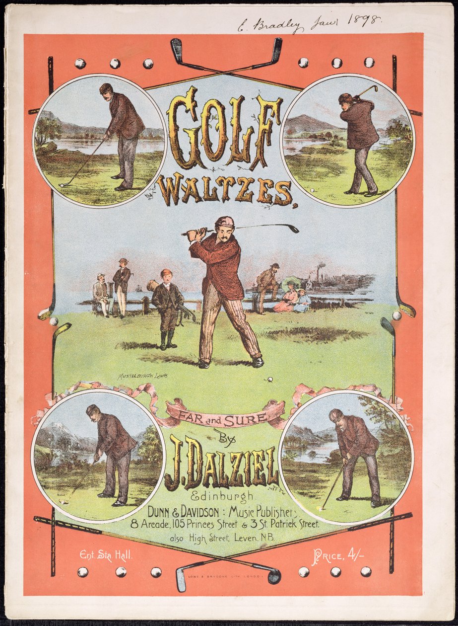 Forside af noderne til Golf Waltzes af J. Dalziel af English School