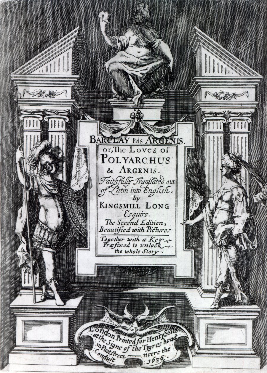 Frontispice for Argenis af John Barclay, anden engelsk udgave, 1636 af English School