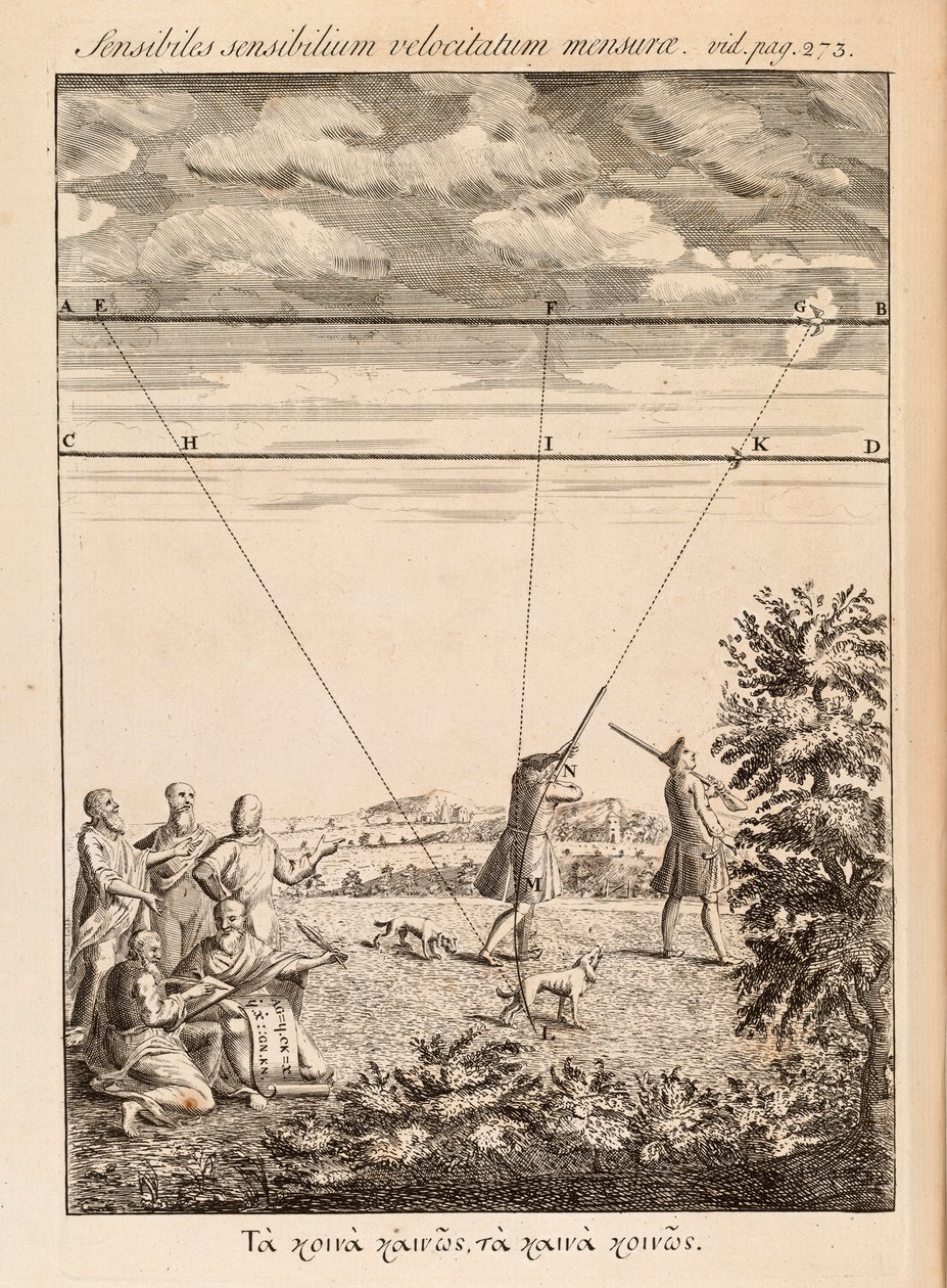 Frontispice fra The Method of Fluxons and Infinite Series af Isaac Newton, London, 1736 af English School