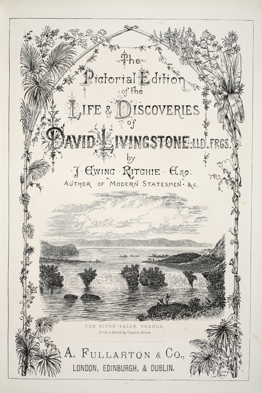 Frontispice fra The Pictorial Edition of the Life and Discoveries of David Livingstone af J. Ewing Richie, pub. af A. Fullarton & Co., 1876 af English School