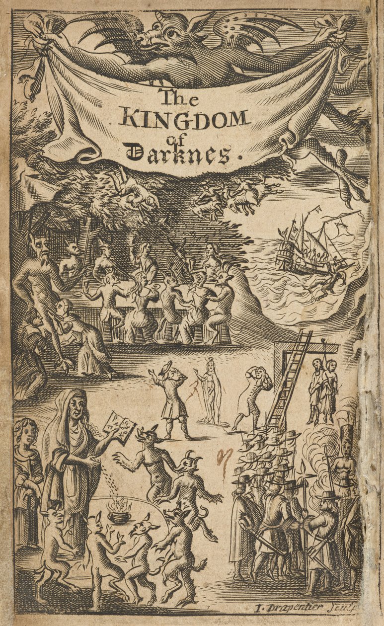 Frontispice af Nathaniel Crouch, The Kingdom of Darkness (London: Printed for Nath. Crouch af English School