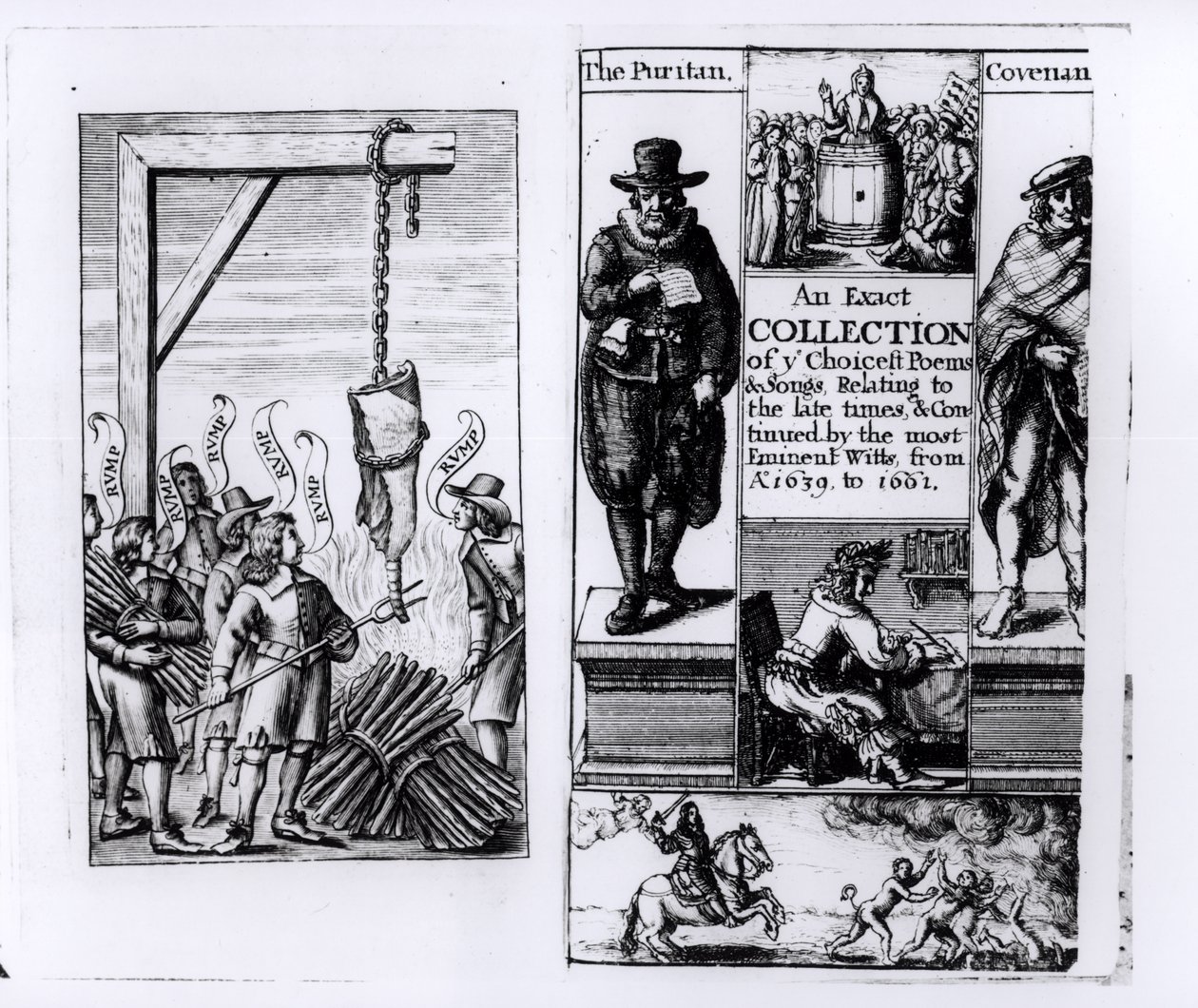 Frontispice til en nøjagtig samling af udsøgte digte og sange fra 1639-1661 af English School