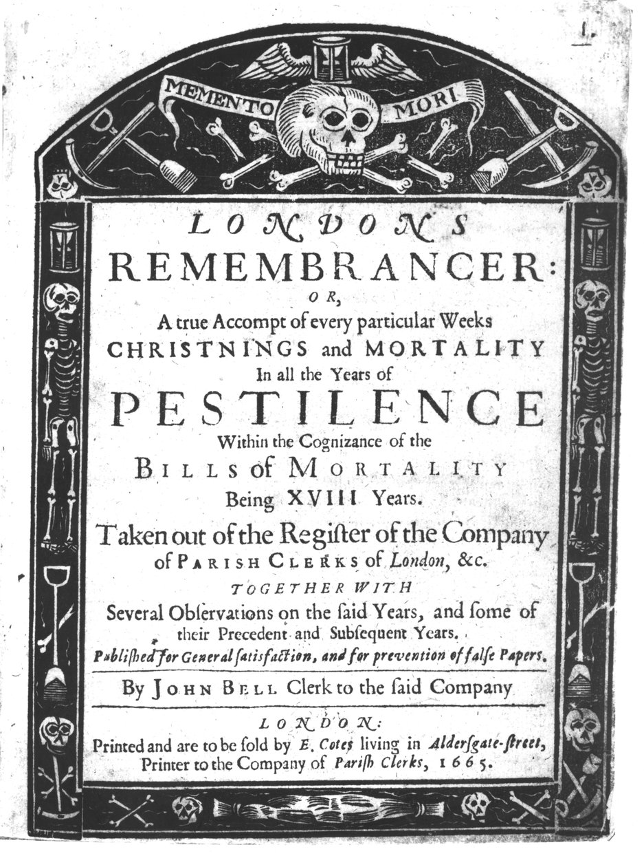 Frontispice til Londons Remembrancer af John Bell, 1665 af English School