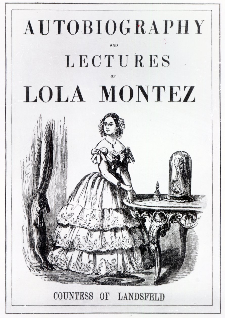 Frontispice til Lola Montez, grevinde af Landsfelds selvbiografi og forelæsninger af English School