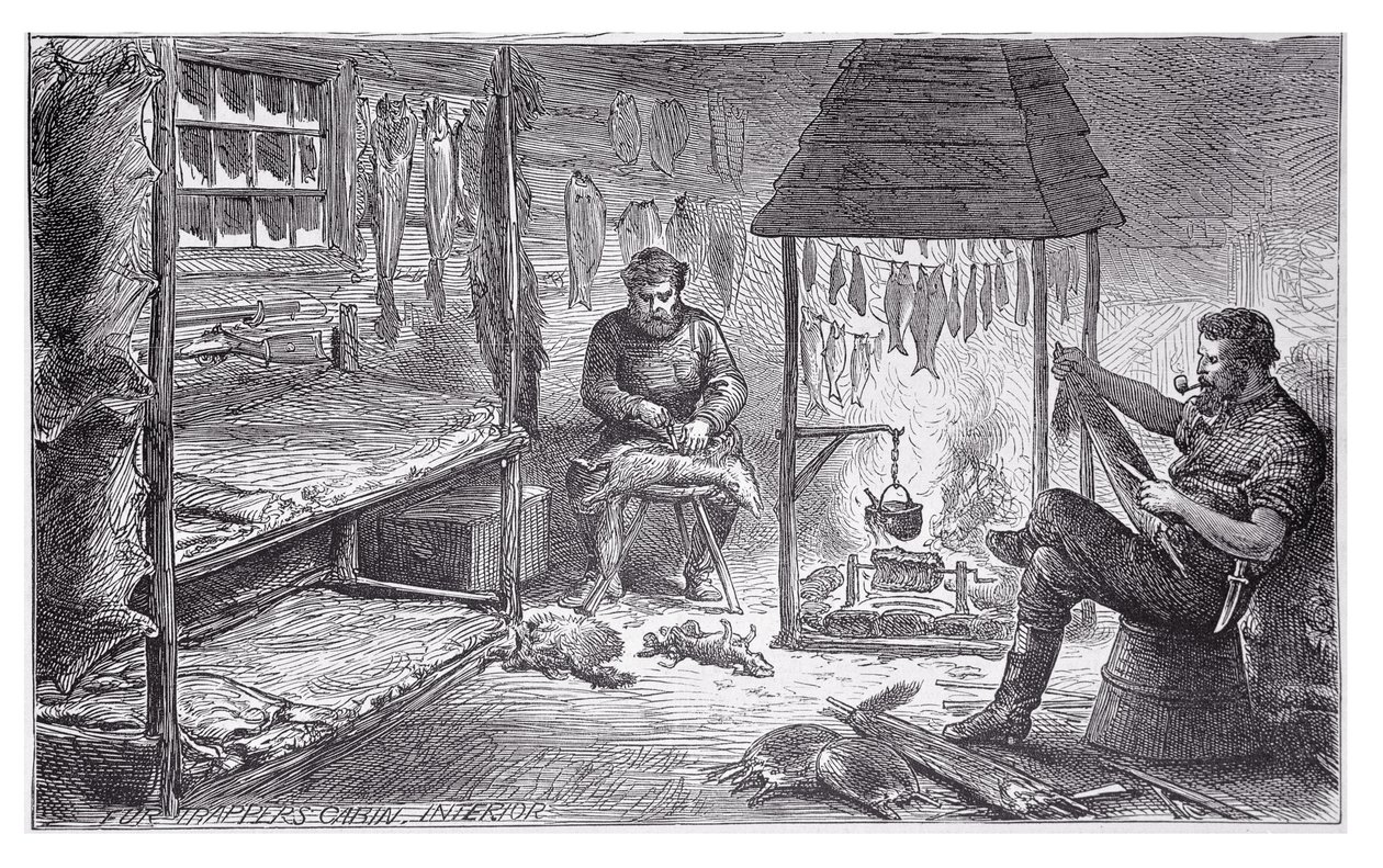 Pelsfangere i Canada, 1880 af English School