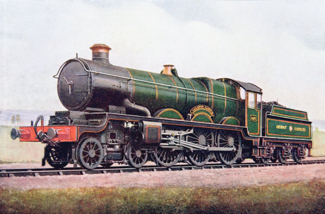 G.W.R Caldicot Castle, illustration fra The Book of the Locomotive af G. Gibbard Jackson, udgivet 1924 af English School