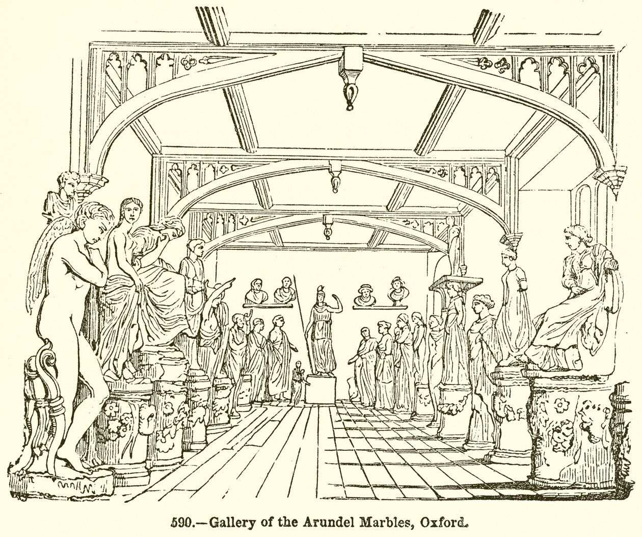 Galleri med Arundel-kugler, Oxford (kobberstik) af English School