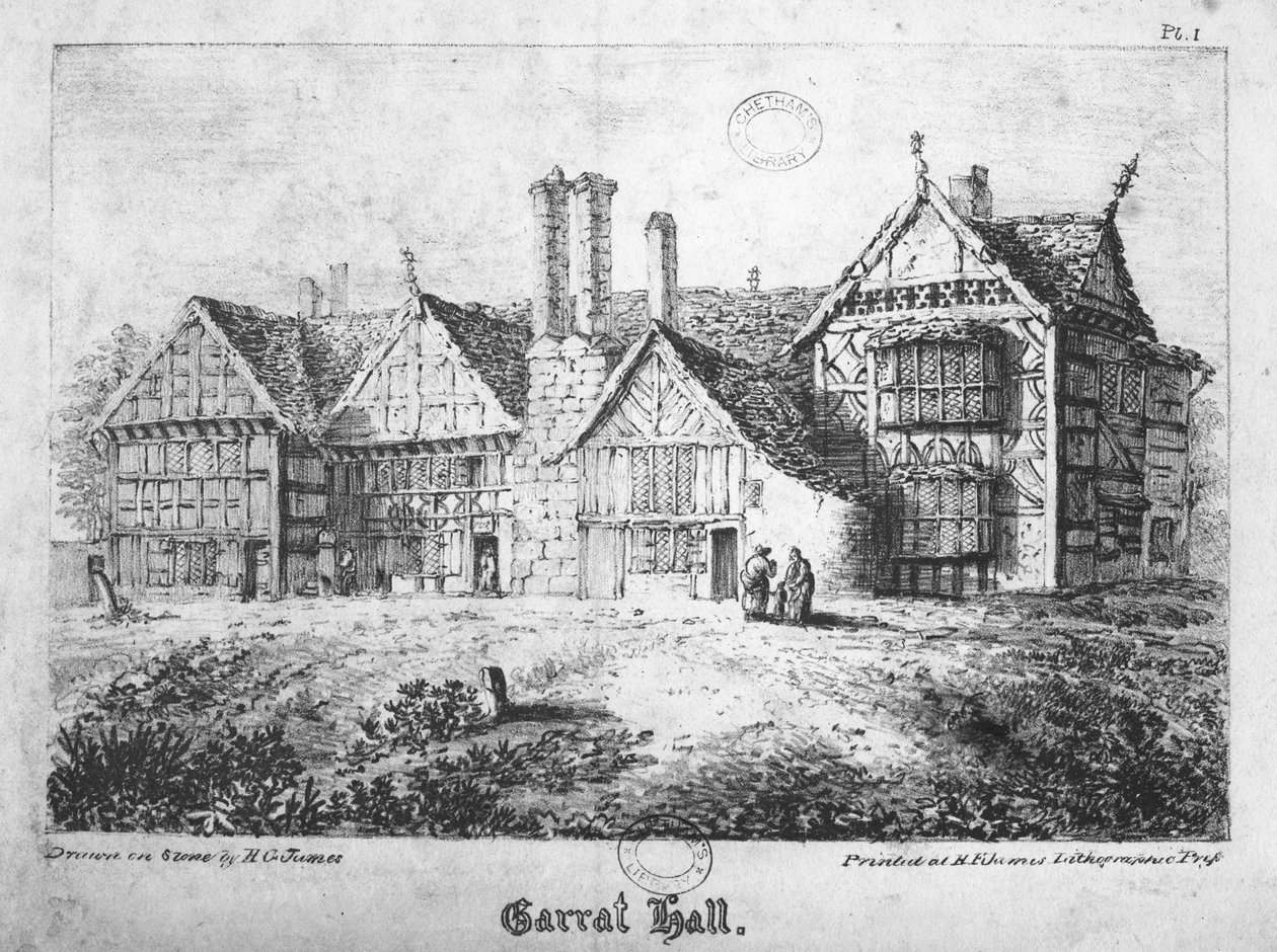 Garrat Hall, Manchester, graveret af H.G. James, slutningen af det 18. århundrede af English School