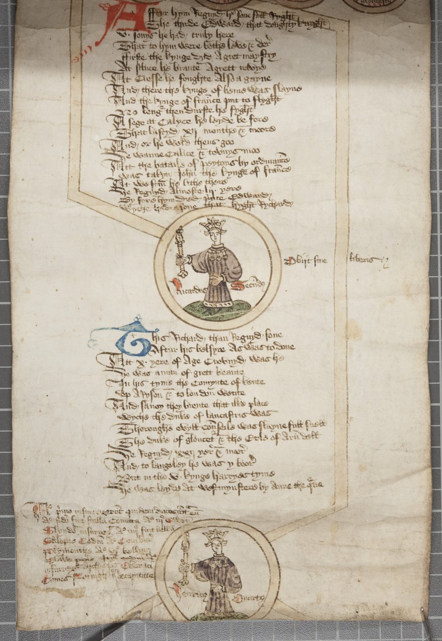 Slægtsbog over Englands konger, ca. 1440-79 (pen og blæk på pergament) af English School