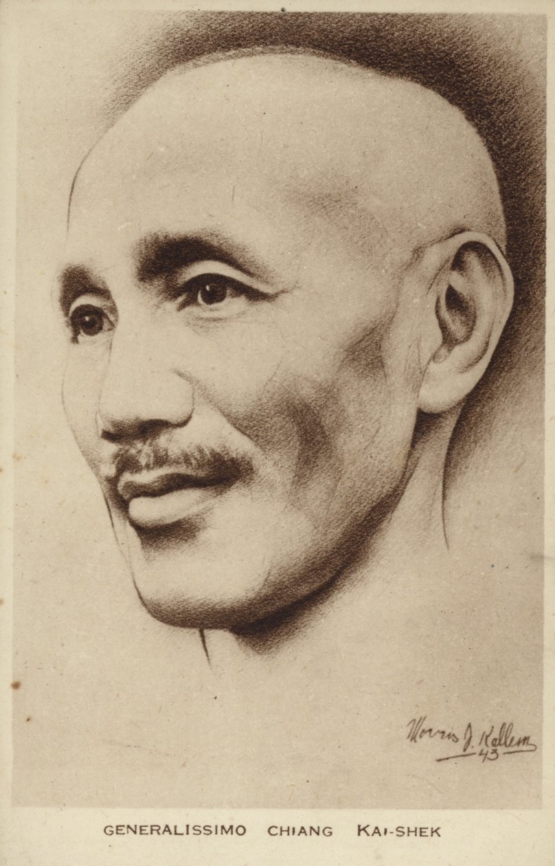 Generalissimo Chiang Kai-shek (litografi) af English School