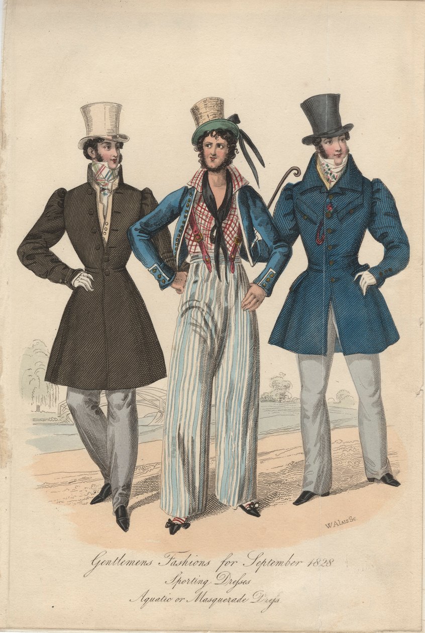 Gentlemans mode til september 1828, 1828 af English School