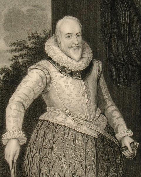 George Carew (1555-1629) jarl af Totnes og baron Carew af Clopton (gravering) af English School