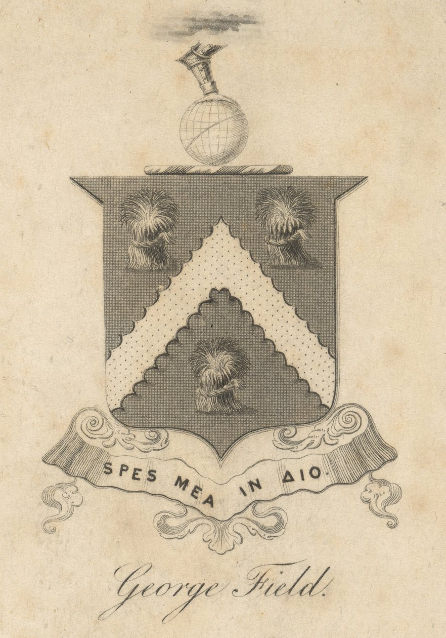 George Field, Armorial bookplate, fra 