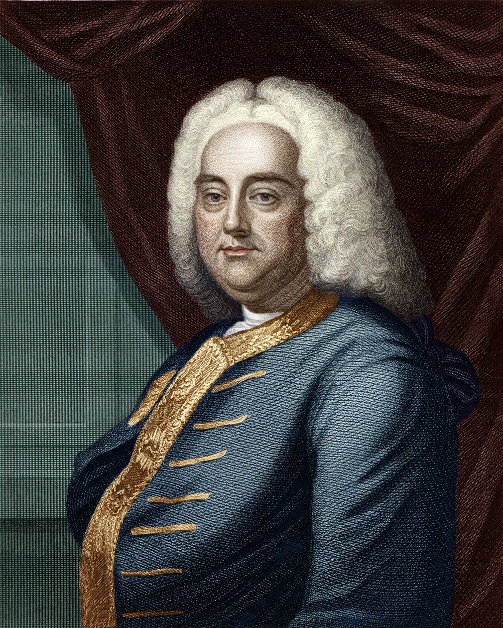 George Frideric Handel, graveret af Thomson (senere farvelægning) af English School