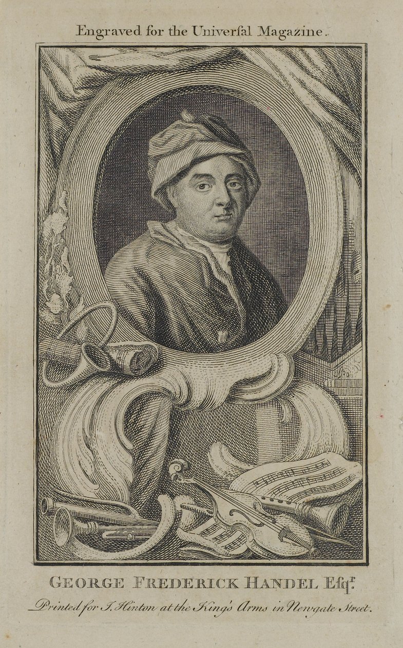 George Frideric Handel, indgraveret for Universal Magazine, ca. 1760 af English School