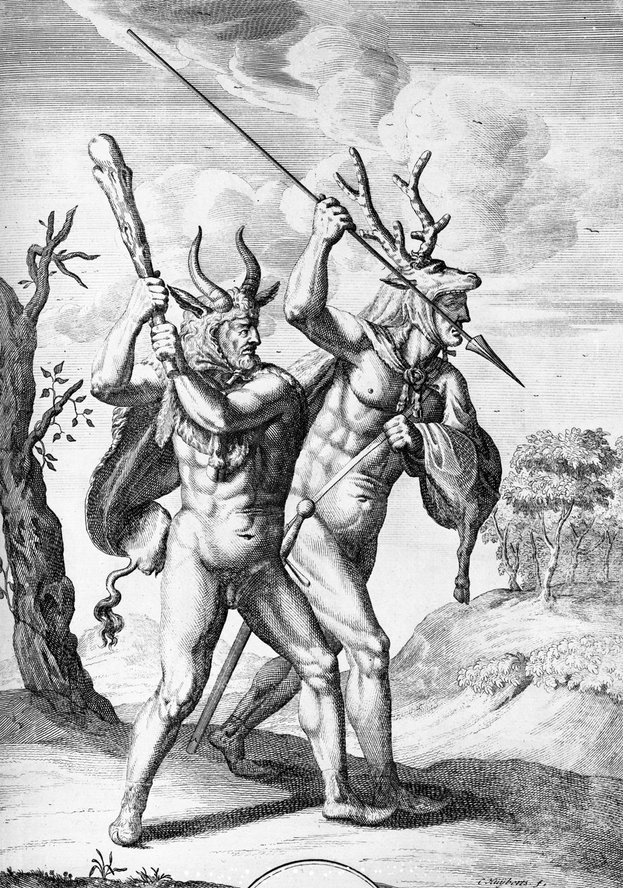 Germans, illustration fra The Commentaries of Caesar oversat til engelsk af William Duncan, indgraveret af Cornelis Huyberts, udgivet 1753 af English School