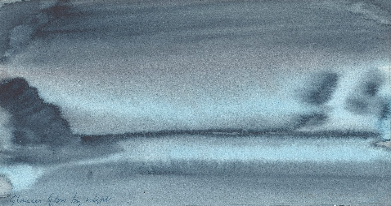 Glacier Glow by Night, 1934-37 (wc på papir) af English School