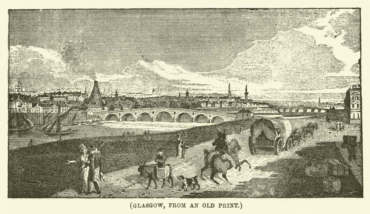 Glasgow, fra et gammelt tryk (kobberstik) af English School