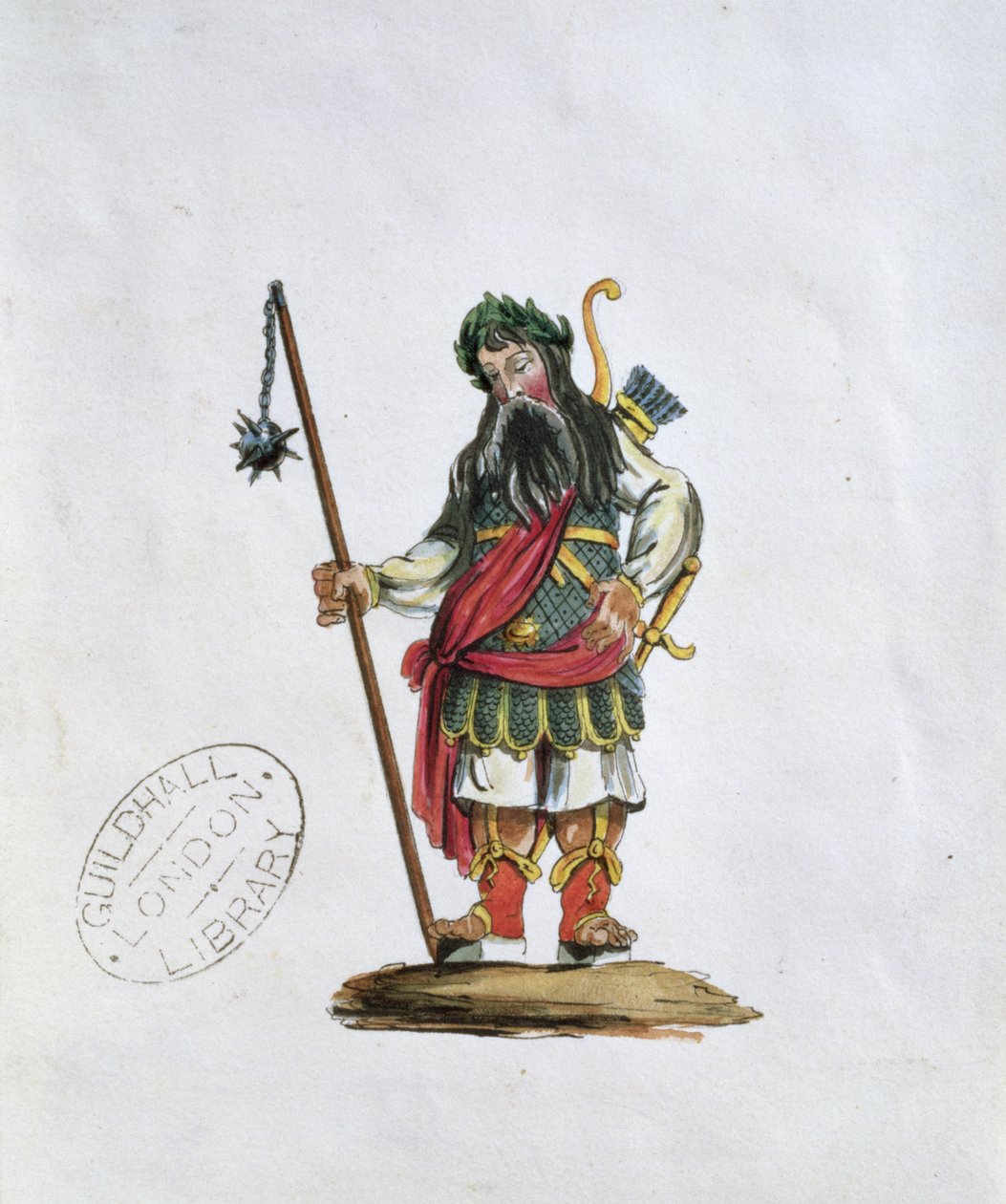Gog, illustration af en af Guildhall-statuerne af de legendariske kæmper (se også 106546) af English School