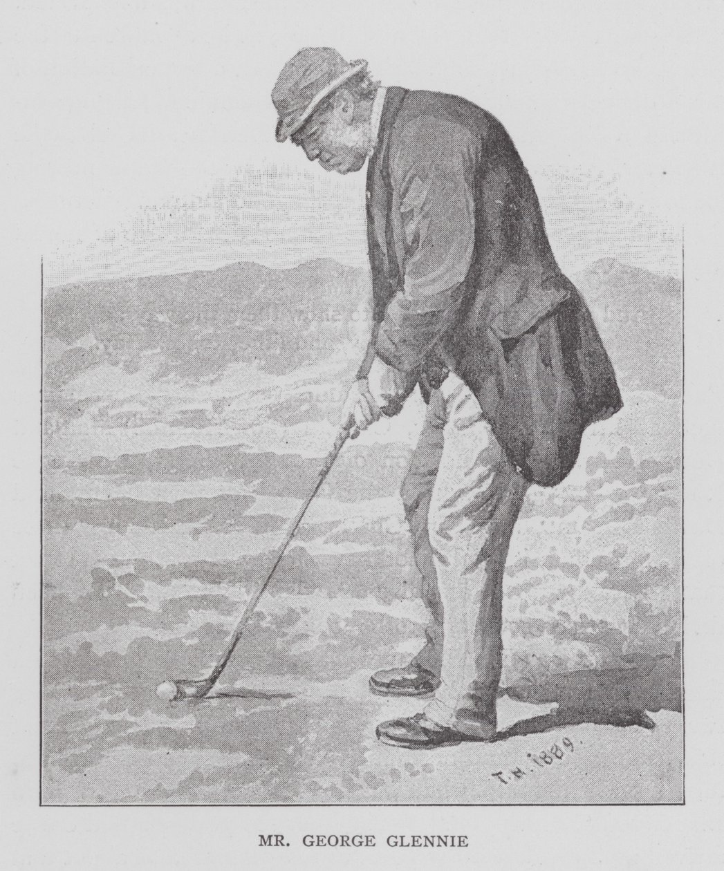 Golf: Mr George Glennie (litografi) af English School