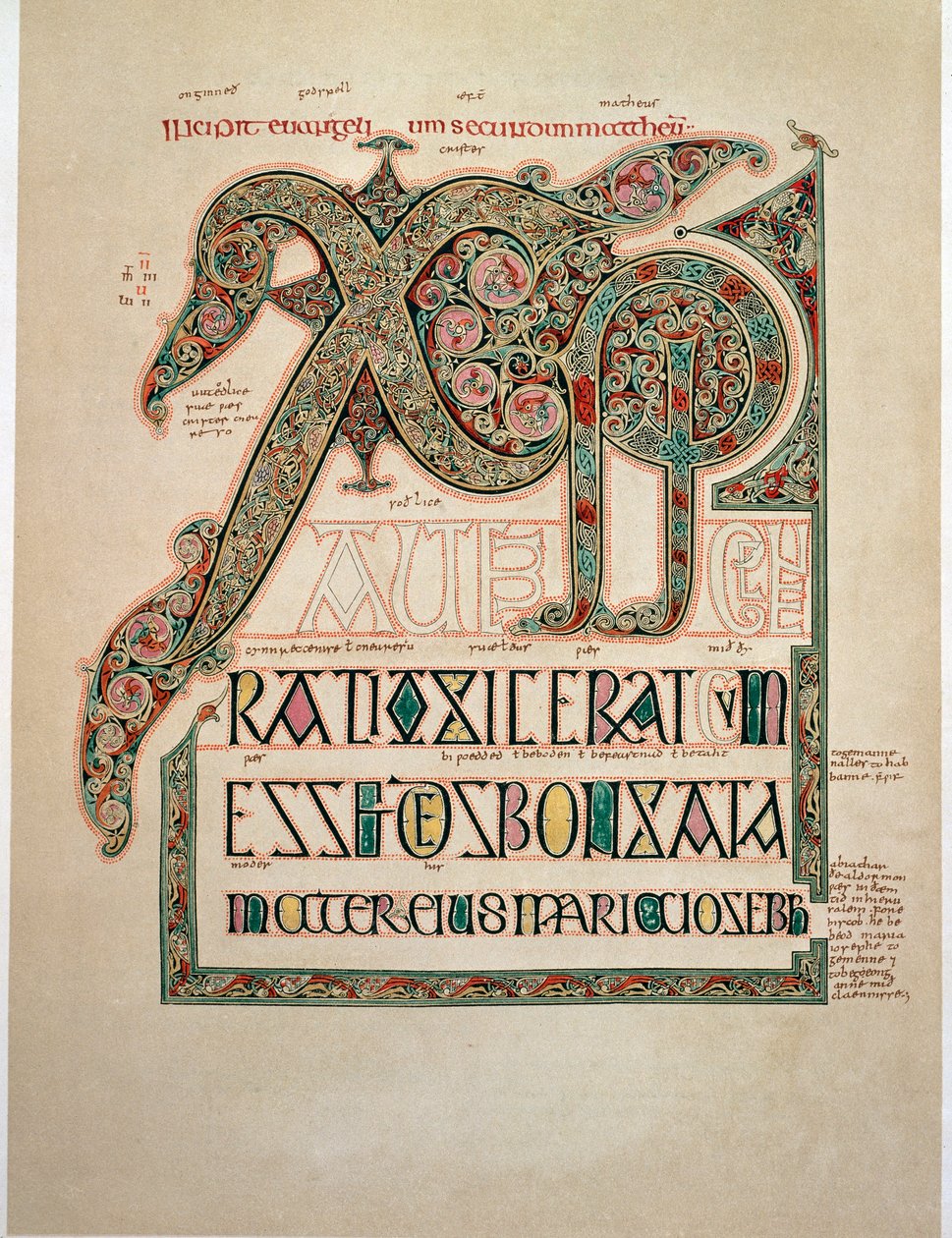 Evangeliet ifølge St. Matthæus, side af den anden indledning (1 af English School
