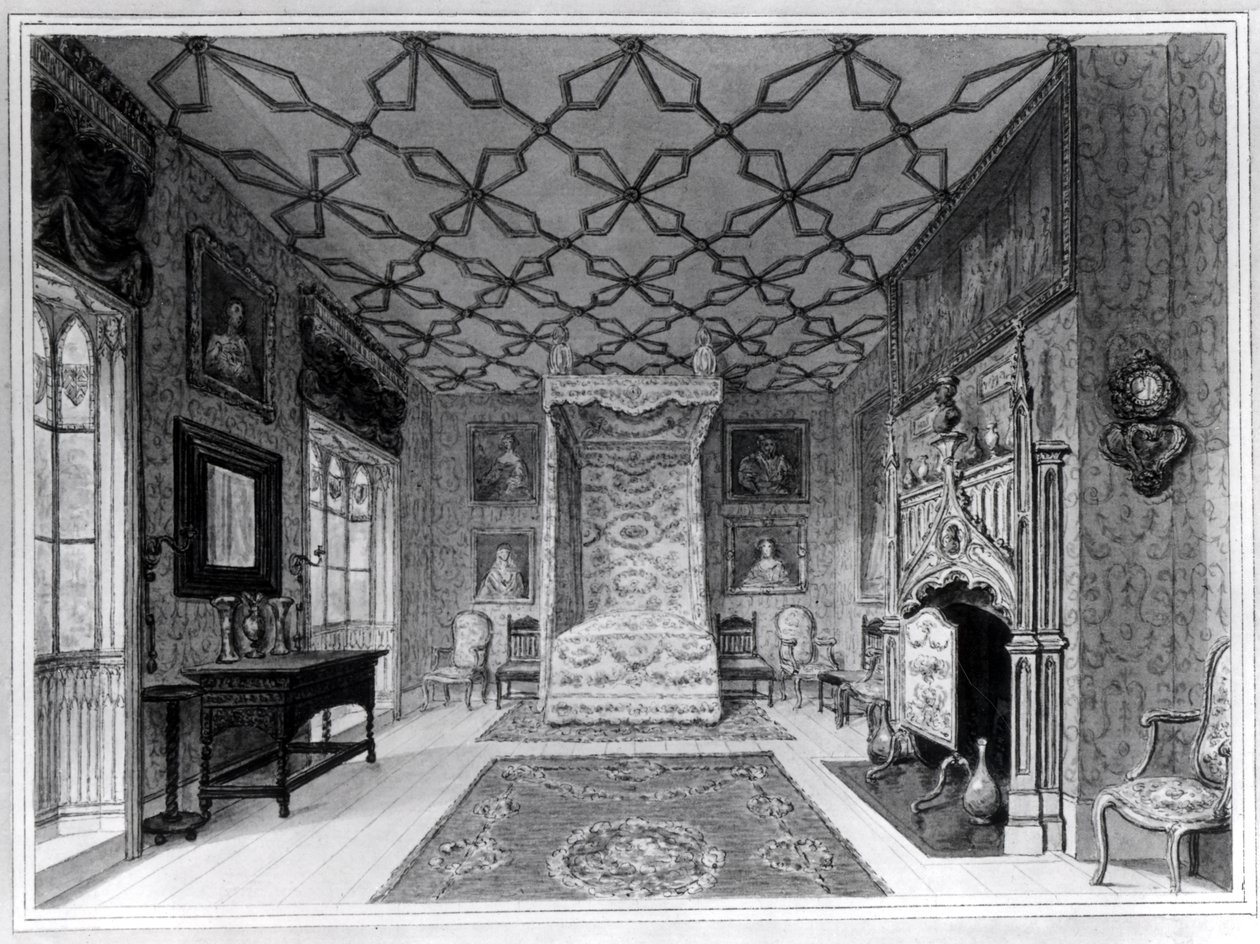 Great North Bed Chamber of Strawberry Hill af English School