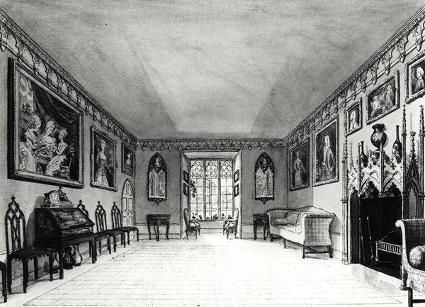 Great Parlour of Strawberry Hill (litho) (s/h foto) af English School